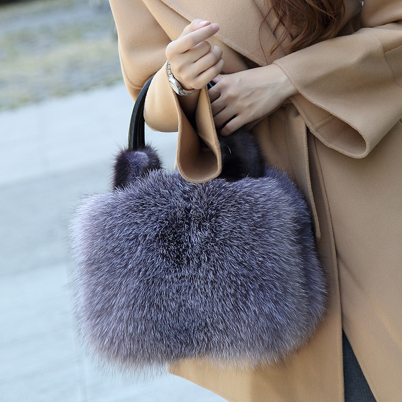 large fur bag