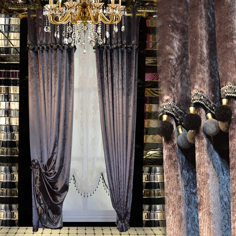 Buy Purple Gray Curtains Finished Custom Living Room Bedroom