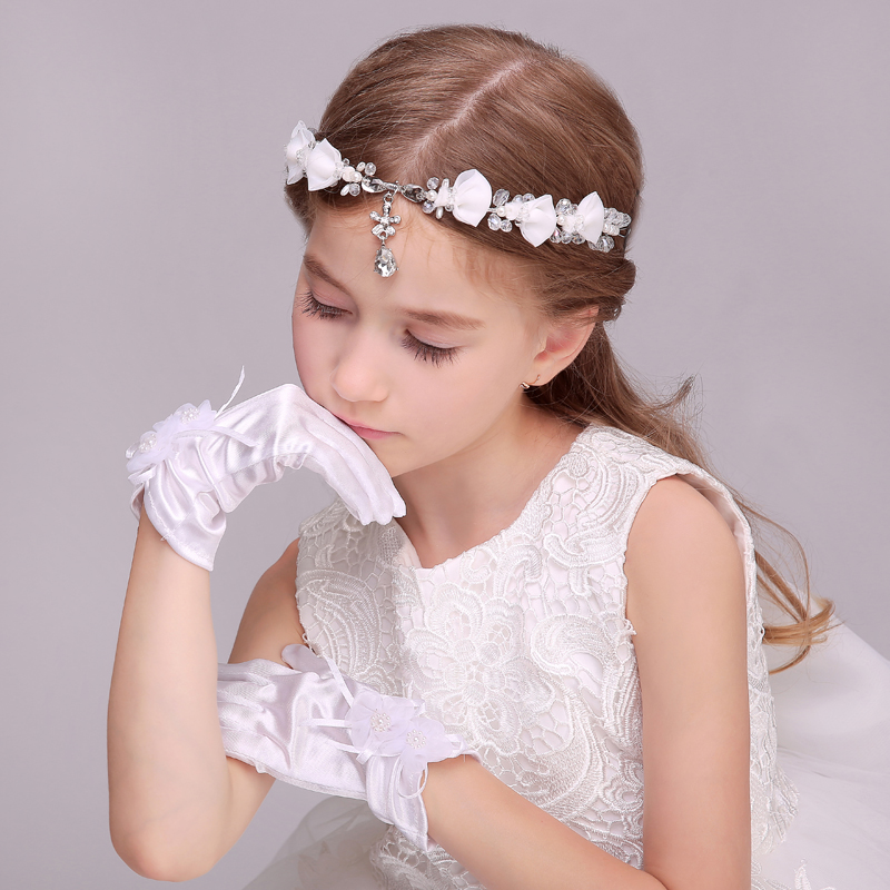 childrens ivory lace gloves