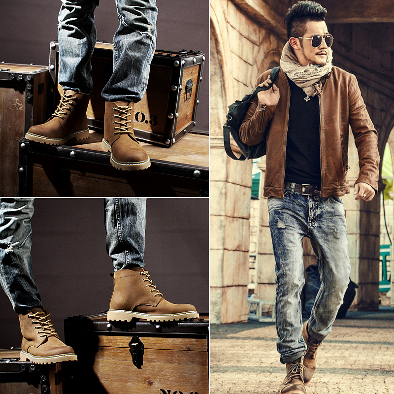 leather boots outfit men