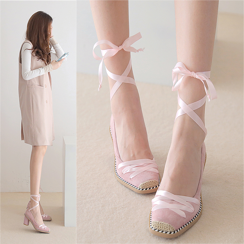 pink ribbon heels