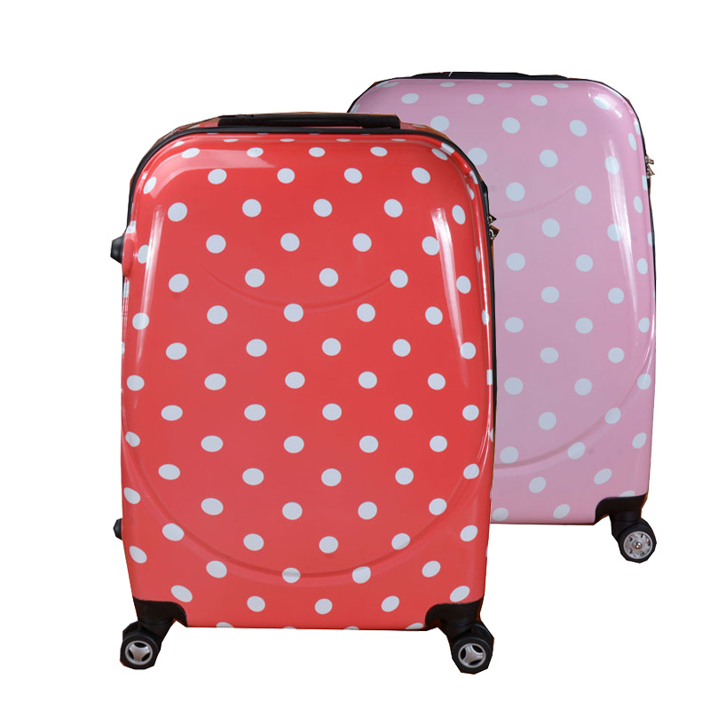 hard shell polka dot luggage