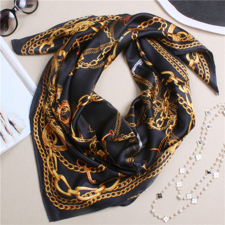 gold and black silk scarf