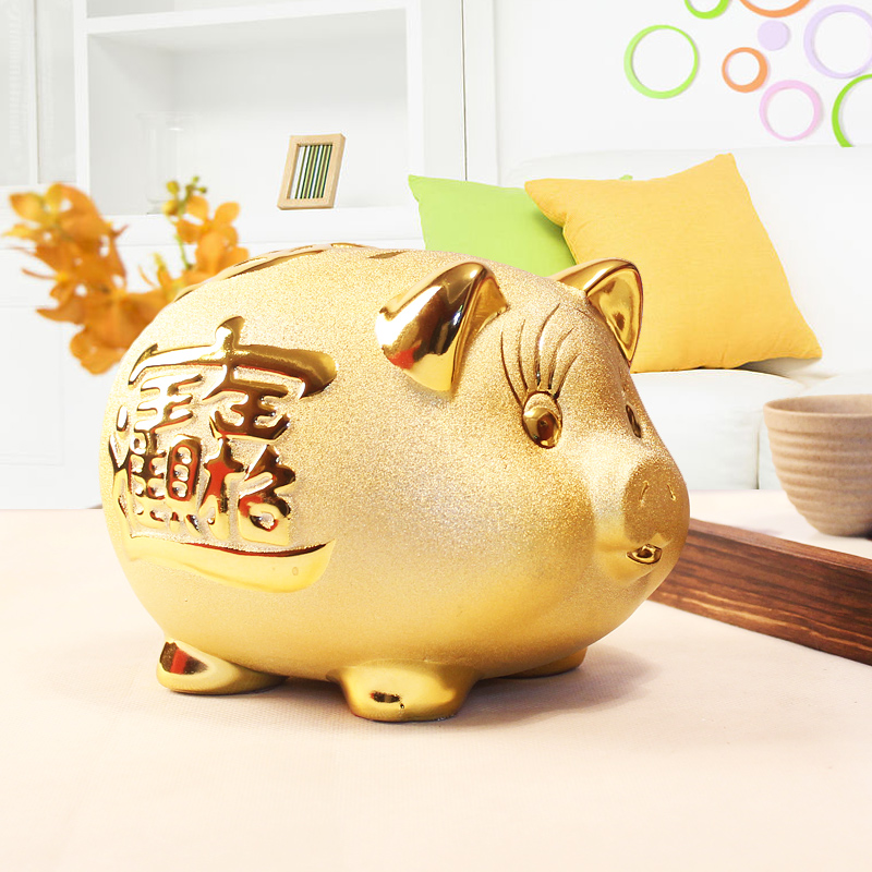 Buy Ceramic Golden Pig Piggy Bank Opened Gift Ideas