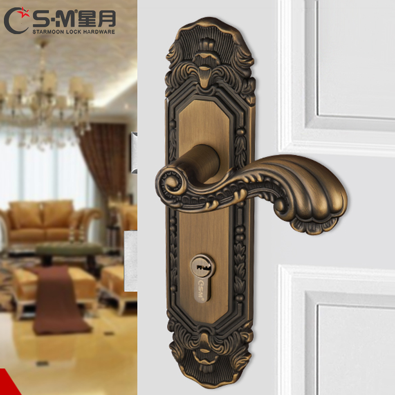 Cf Door Lock Yellow Bronze Aluminum Alloy Door Lock Steel