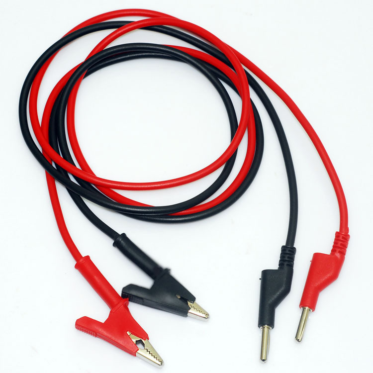 2 pcs double-headed alligator clip wire test line high-voltage silicone leads 