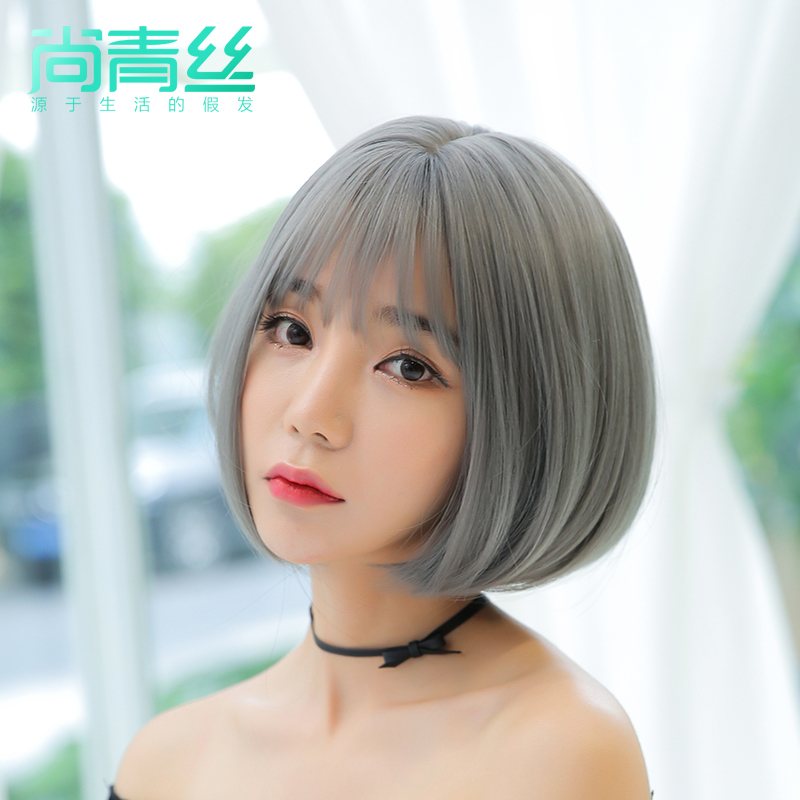 buy grandma gray korean air bangs wig female short hair bobo