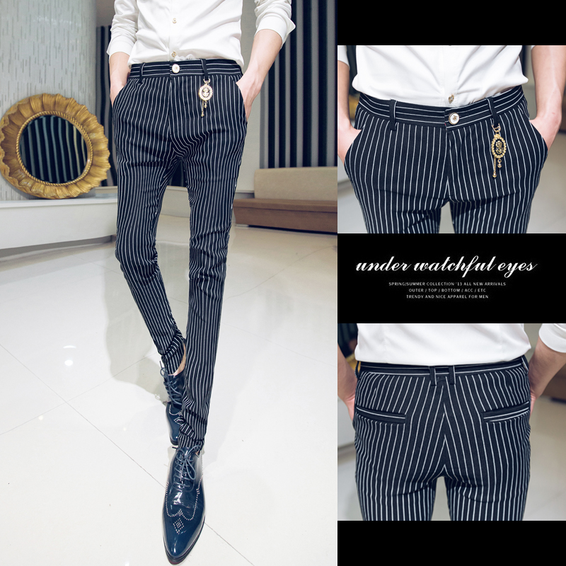 mens blue striped pants