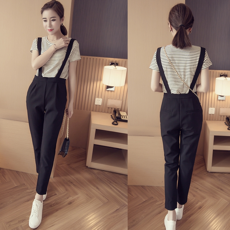Buy Korean Version Of The Black Strap Sling Pants Pantyhose Female Summer Thin Section Loose Fresh Jianling Casual Pants Female Students In Cheap Price On Alibaba Com