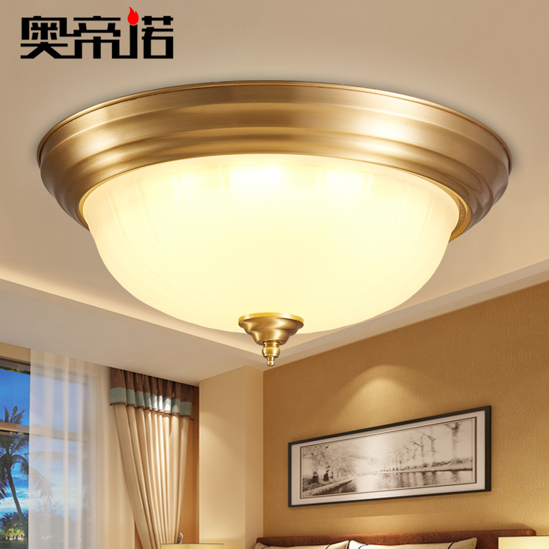 Yellow Led Ceiling Lighting Kitchen get quotations american copper round led ceiling light fixtures modern minimalist bedroom lamp aisle lights balcony lights kitchen