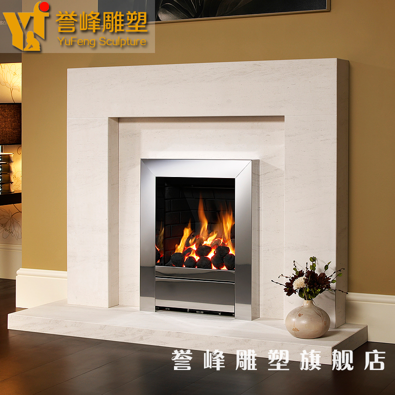 China White Limestone Fireplace China White Limestone Fireplace