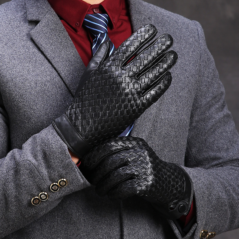 woven leather gloves