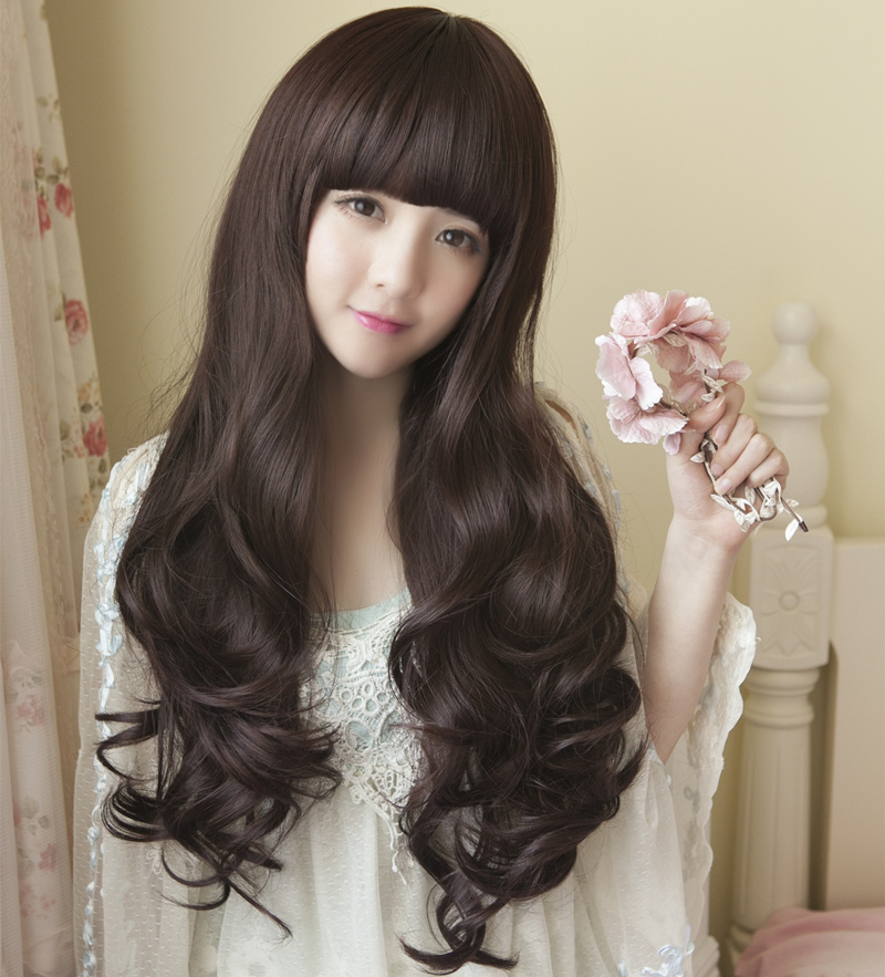 Buy Ms Long Hair Round Face And Long Curly Hair Wig Female