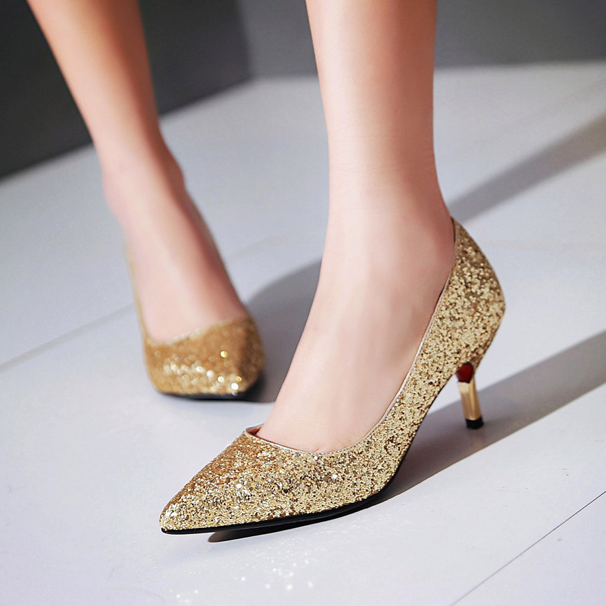 golden heels for wedding