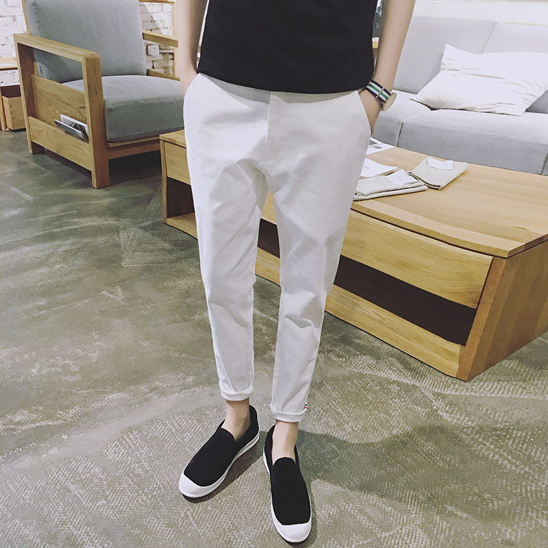 white tapered pants mens