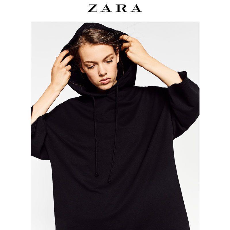 zara black hoodie womens